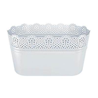 Virágcserép LACE 28,5 cm, fehér