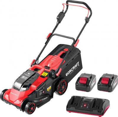 Fűnyíró Worcraft CLM-S40LiBH ShareSYS, 2x20V Li-Ion, 430 mm, 50 liter, szénkefe nélküli, SZETT 2x4.0