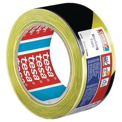 Szalag tesa® PRO Marking, figyelmeztető ragasztószalag, sárga-fekete, 50 mm, L-33 m