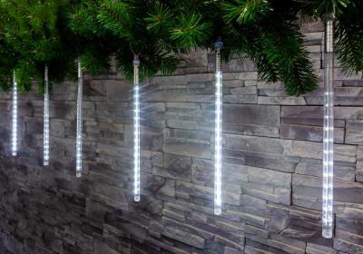 Lánc MagicHome Karácsony Icicle, 240 LED hideg fehér, 8 jégcsappal, vízesés hatással, 230 V, 50 Hz, 
