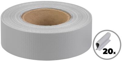 Szalag Strend Pro EUROSTANDARD, 47,5 mm, 35 m, arnyekolo, szurke, fedo, keritespanelekhez, 20 kapocc