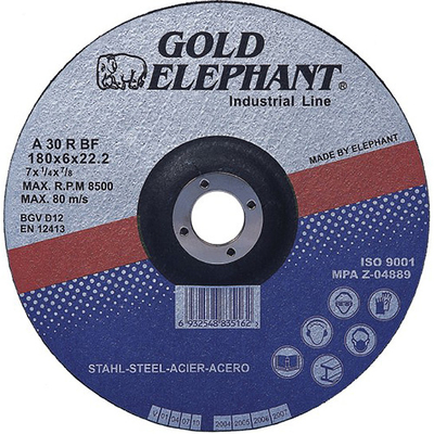 Csiszolókorong Gold Elephant 27A T27 125 x 6,0 x 22,2 mm, fém