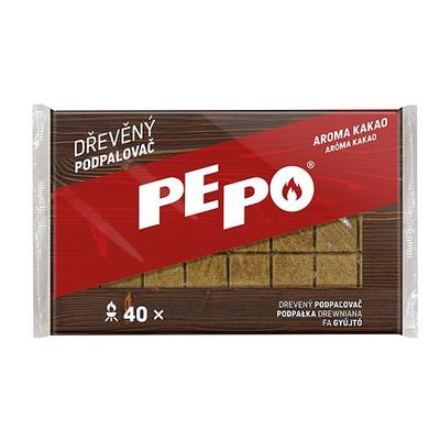Gyújtó PE-PO® szilárd fa, 40 alágyújtásra, gyújtó grillekhez, tűzhelyekhez, kandallókhoz, sütőkhöz