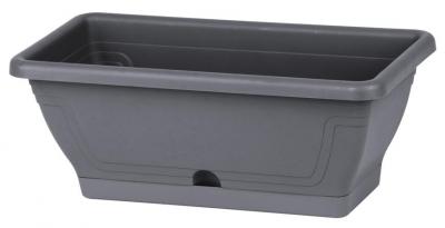 Virágcserép Strend Pro ECONOMY, láda, 60cm, 11 lit, alátét, antracit