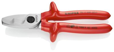 Nožnice káblové KNIPEX 95 17 200, kliešte, 200 mm, do 20mm/70mm2, dvojity brit, VDE