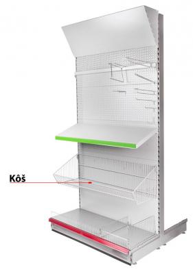 Kosár Racks H14 0665x0400x0200 mm, drótos, akaszthatós,  *S* polcra