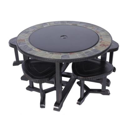 2. OSZTÁLY Grill és tűzrakóhely Strend Pro Grill, fém, 4 szék, 3 az 1-ben, 105x75 cm, faszén, kerti