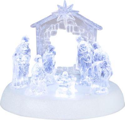 2.TRIEDA ekorácia MagicHome Vianoce, betlehem, 7x LED, 3xAAA, akryl, 19,5x14x17,5 cm