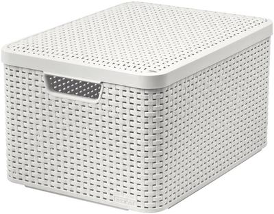 Kosár Curver® STYLE2 LID L, krémszínű, 45 x 25 x 33 cm, fedéllel