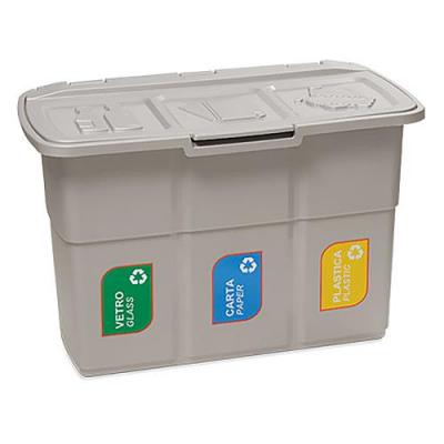 DEAhome ECOPAT 3 x 25 l, szürke hulladék-újrahasznosító kosár, m: 50 cm, sz: 76 cm, m: 38 cm