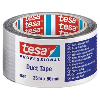 Szalag tesa® BASIC Duct Tape, ragasztó, textil, ezüst, 50 mm, L-25 m