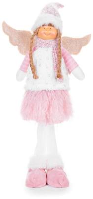 2.TRIEDA Postavička MagicHome Vianoce, Anjelik s ružovou sukňou, látkový, ružovo-biely, 29x13x59 cm