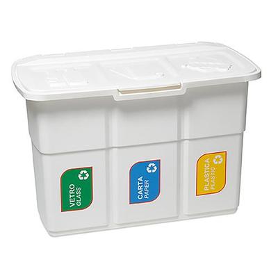 Kosár DEAhome ECOPAT 3x 25 liter, fehér, a hulladék újrahasznosításához 75x37x50