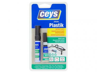 Ceys SPECIAL PLASTIK, pillanatragasztó kemény műanyagokhoz, 3 g + 4 ml