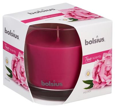 Gyertya bolsius Jar True Scents 95/95 mm, pünkösdi rózsa