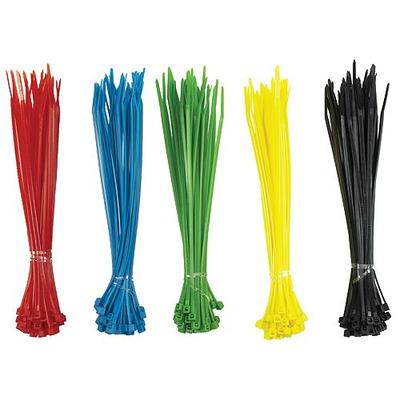 Öszekötős pántok készlet 100x2,5 mm, 200 db, multicolor