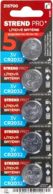 Strend Pro elem, lítium, gombelem, CR2032, 3V, bliszteres csomagolás, 5 db