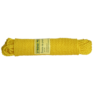 Teregetőzsinór Cloth-Line 20 m/4 mm, PE, sárga