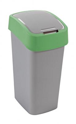 Curver® FLIP BIN 50 l, ezüstszürke/zöld szemetes kuka