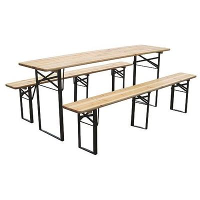 DORTMUND sörpad szett Medium3, asztal 200 x 50 x 77 cm, 2x pad 200 x 25 x 47 cm, fa 27 mm