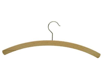 Vállfa, női, bükkfa, 420x8mm, viaszolt, nikkelezett kampó