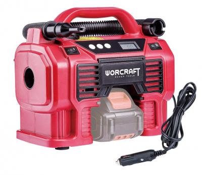 Kompresszor Worcraft CAC-S20Li, 20V, 160 Psi, 11 Bar, LED lámpa, autós aljzat