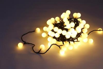 Lánc MagicHome Karácsony Cherry Balls, 100 LED meleg fehér, IP 44, 8 funkció, megvilágítás, L-9,90 m
