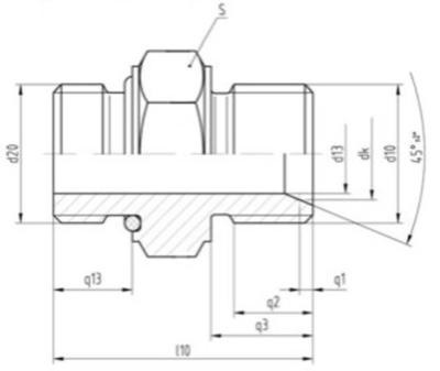Menet Messer 0.463.413, G1" RH-G1/2" LH, Simax gyúl.gáz