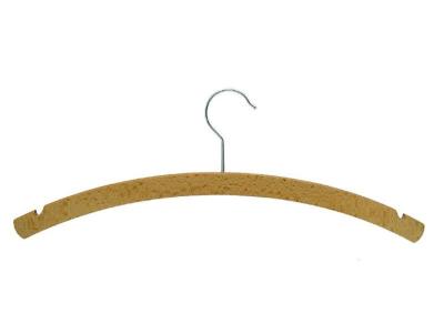 Vállfa, női, bükkfa, 420x8mm, viaszolt, bevágással, nikkelezett kampó