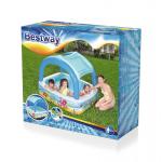 Bestway® 52192 medence, Coral reef, felfújható gyermekmedence tetővel, 1,47 x 1,47 x 1,22 m