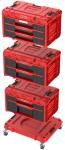 Box QBRICK® System ONE Workshop Red - Cart, 3x Toolbox, 4 részes szerszámosláda készlet