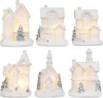 2.TRIEDA Dekorácia MagicHome Vianoce, domček, plast, 1xLED teplá biela, 6x6x8 cm, 2xLR44