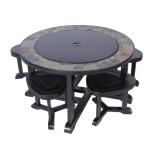 2. OSZTÁLY Grill és tűzrakóhely Strend Pro Grill, fém, 4 szék, 3 az 1-ben, 105x75 cm, faszén, kerti