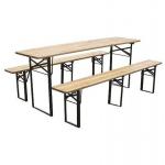 2.TRIEDA Set pivný DORTMUND Max, stôl 220x70x77 cm, 2x lavica 220x25x47 cm, drevo 27 mm