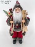 Dekoráció MagicHome Karácsony, Mikulás, ajándékkal, piros, 30 cm