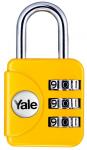Zár Yale YP1/28/121/1, lakat, utazó, számkombinációs, sárga