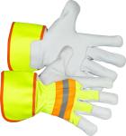 Kesztyű Strend Pro Janus High Vision, textil/bőr fényvisszaverő elemekkel, 11/XXL méret, bliszter
