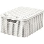 Kosár Curver® STYLE2 LID M, krémszínű, 38 x 29 x 17 cm, fedéllel