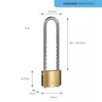 Zár Yale Y110B/50/155/1, Standard Security, lakat, hosszú szárral, 50 mm, 3 kulcs