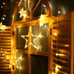 Lánc MagicHome Karácsony Curtain, 138 LED meleg fehér, csillagokkal 230 V, 50 Hz, 8 funkció, megvilá