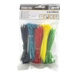 Öszekötős pántok készlet 100x2,5 mm, 200 db, multicolor