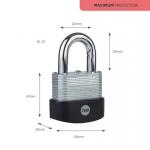 Zár Yale Y127B/55/129/1, Maximum Security, lakat, laminált acél, 56 mm, 3 kulcs