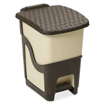 Szemetkosár DEAhome Rattan 18 lit, fehér, pedálos